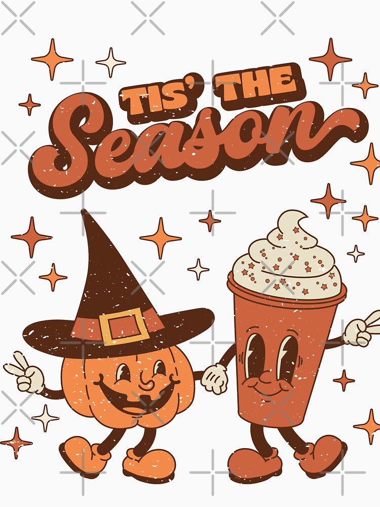 Tis The Season Pumpkin Spice Funny Fall Vibes Autumn Retro by ariaarti