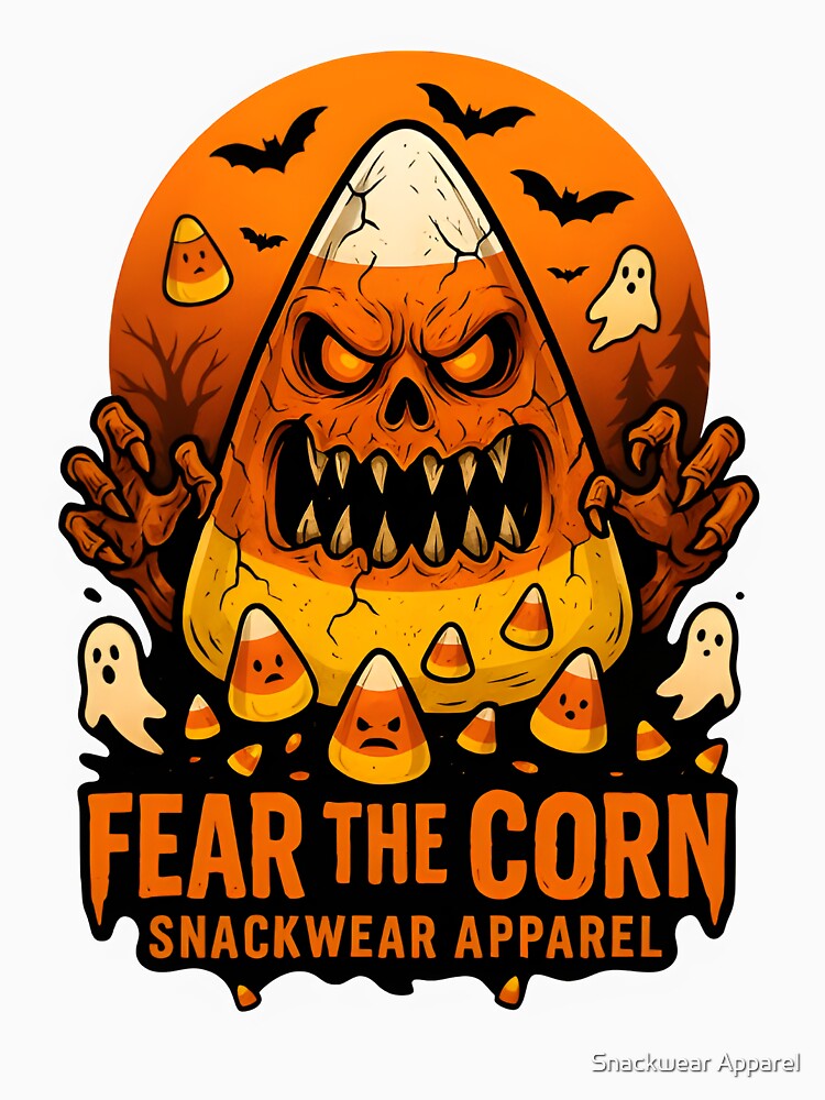 Fear the Corn – Snackwear Apparel | Halloween Candy Corn Monster Design by Snackwear Apparel