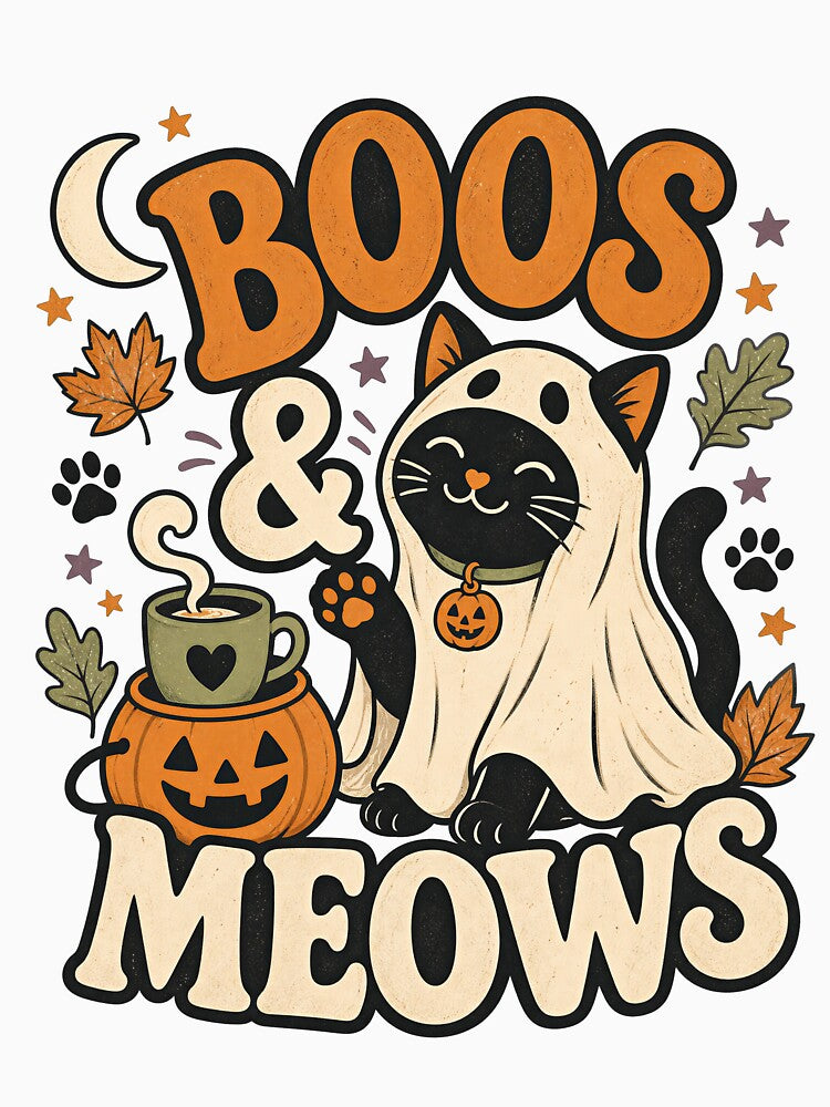 Boos & Meows Cute Halloween Cat Ghost by Zenith Design