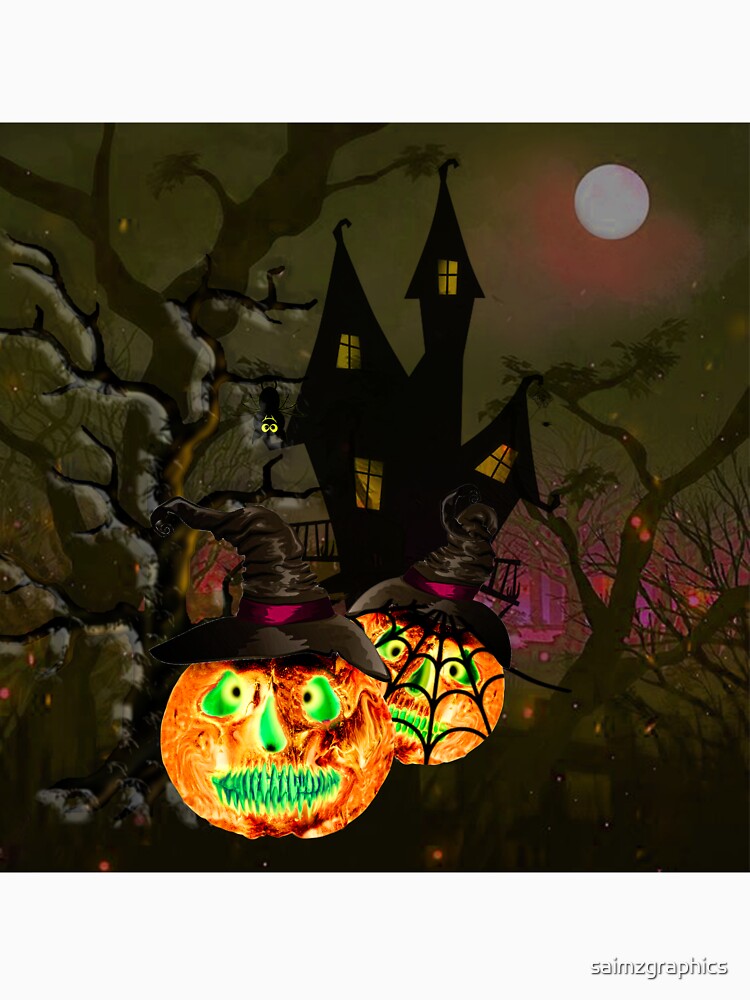 Spooky Halloween Scary Evil Pumpkin by saimzgraphics