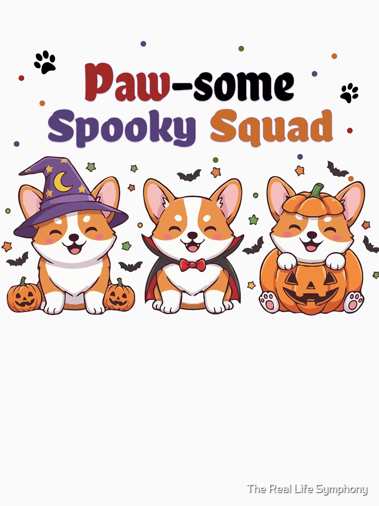 Pawsome Spooky Squad – Cute Pembroke Welsh Corgi Halloween by The Real Life Symphony