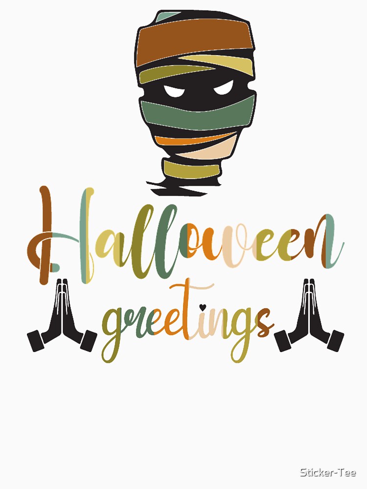 Halloweenie Greeting Retro by Sticker-Tee