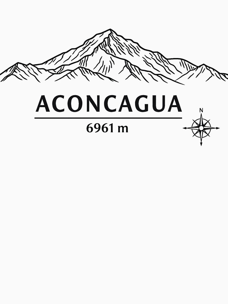 Seven Summits South America Aconcagua 6961 m Minimalist Line Art Design by Gabe1983