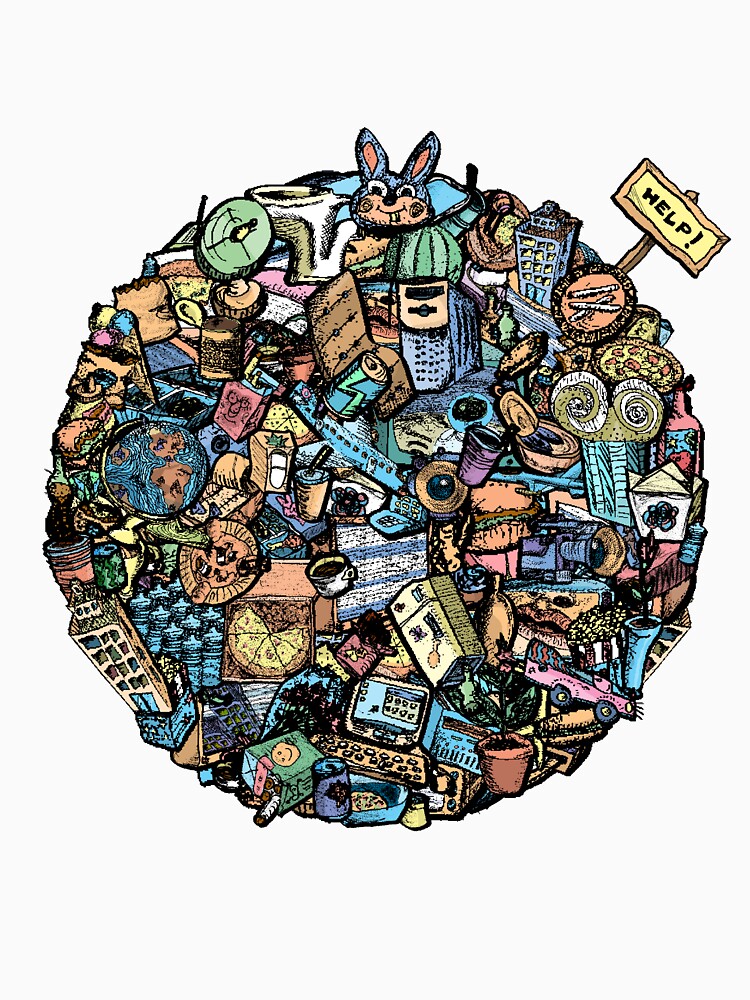 Save the Planet from consumerism original Illustration Pixel Art by Toons-of-Love