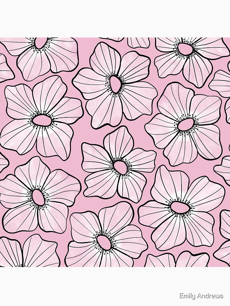 White Anemone - Pink by PaintdFoxStudio