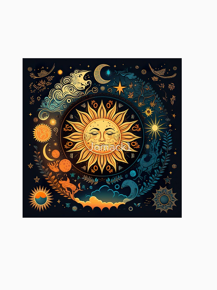 Mystical celestial,vintage sun and moon design by Jomack1