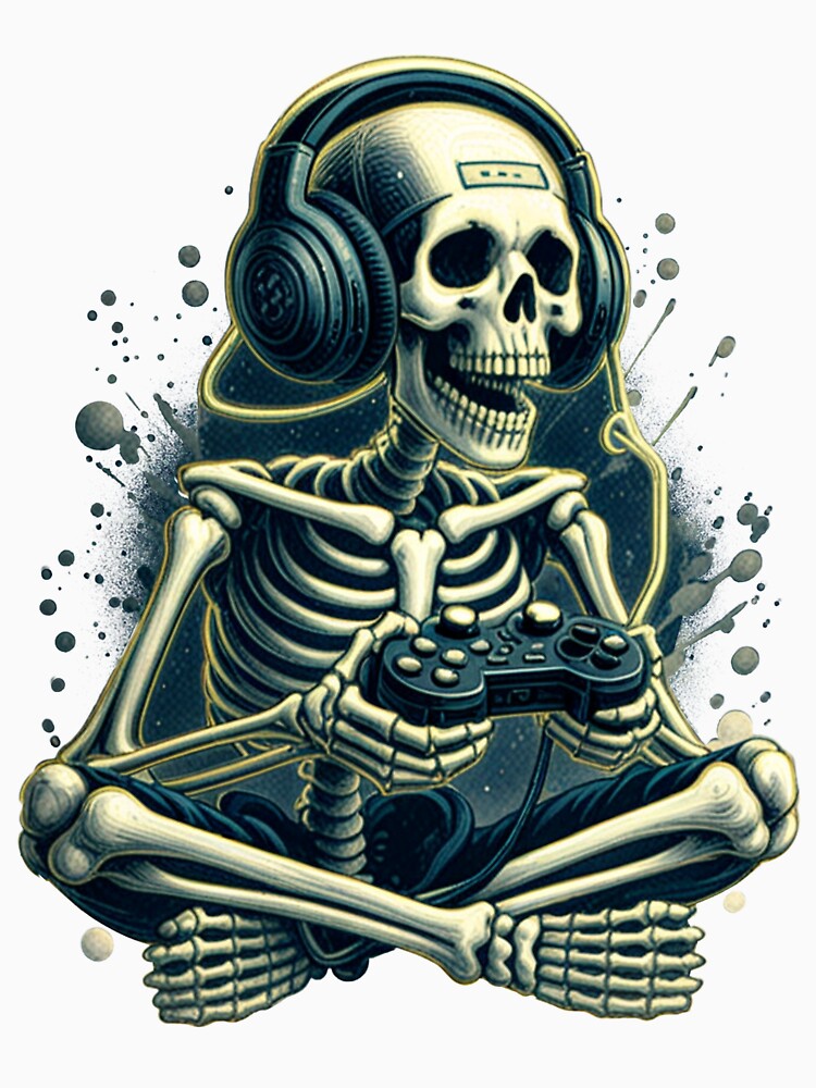 Youth Halloween Funny Video Game Halloween Skeleton Gamer Gaming Boys Teens by DIT-Artis