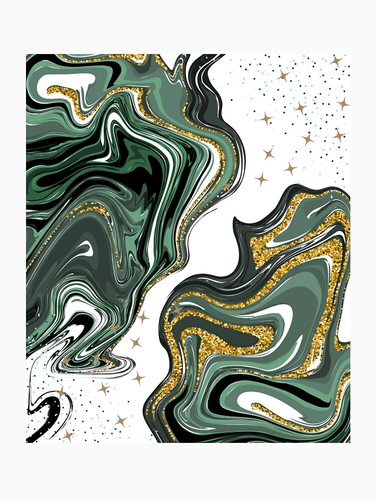 Marble Swirls (Blackg, Green, Gold) by MindedInc
