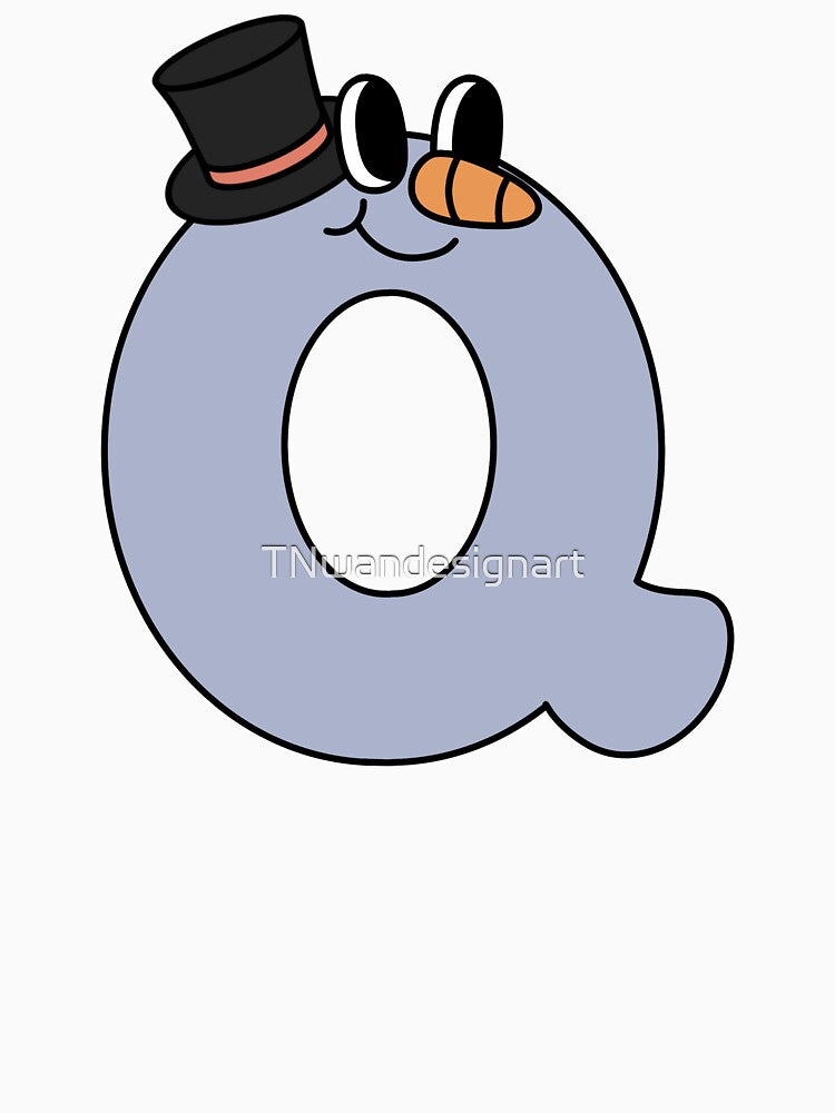 Christmas alphabet letter Q cute snowman groovy retro by TNwandesignart