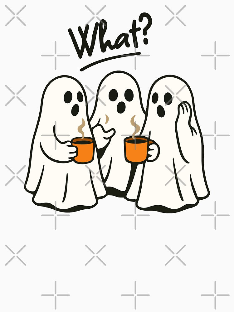 Surprised Ghost Saying What? | Funny Halloween Design by DailyVibesMerch