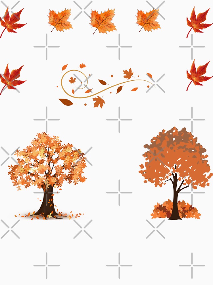 Autumn Leaves Pattern Cute Cozy Fall Trees Aesthetic Motif Sticker Pack by Art IN Pack
