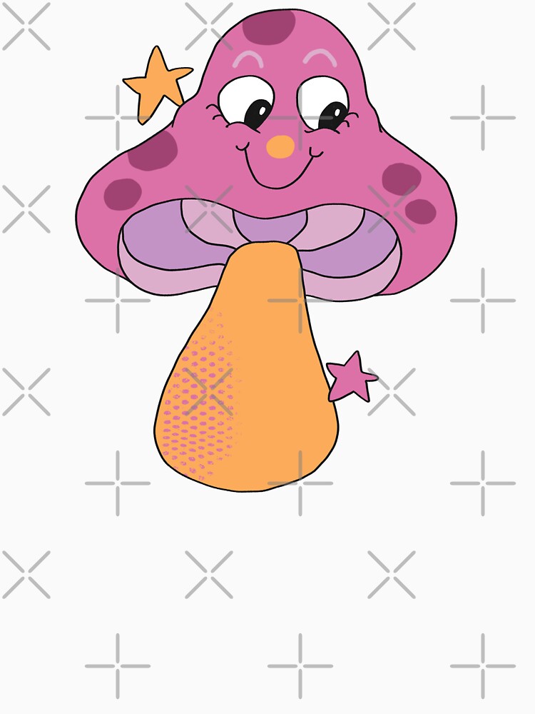 Happy Face Retro Mushroom (Purple) by yellowflowerhut