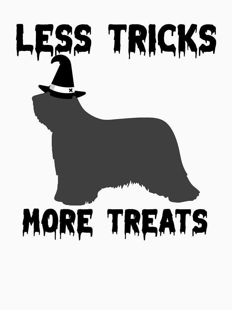 Less Tricks More Treats  – Sheepdog Cute Halloween Dog by Hintotees