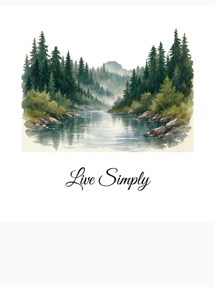 Live Simply Botanical Leaves Design by Fm204