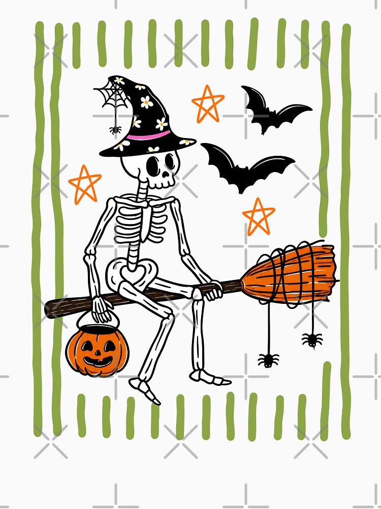 Retro Halloween Stripped Skeleton by cabanalunaire