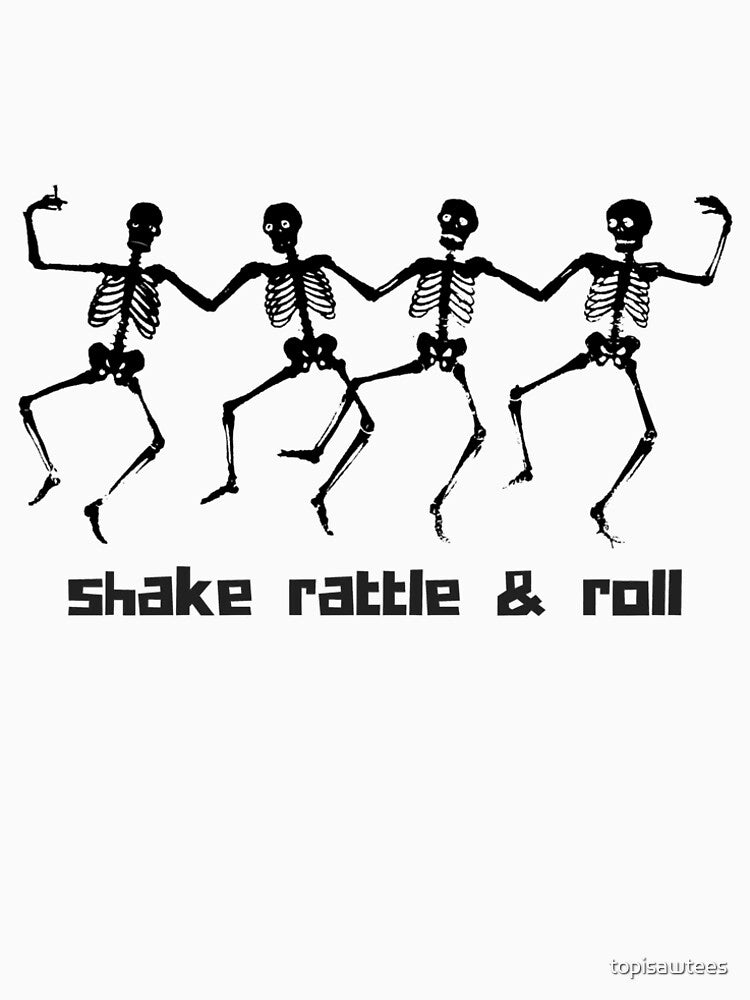 Shake, Rattle and Roll Dancing Halloween Skeletons by topisawtees