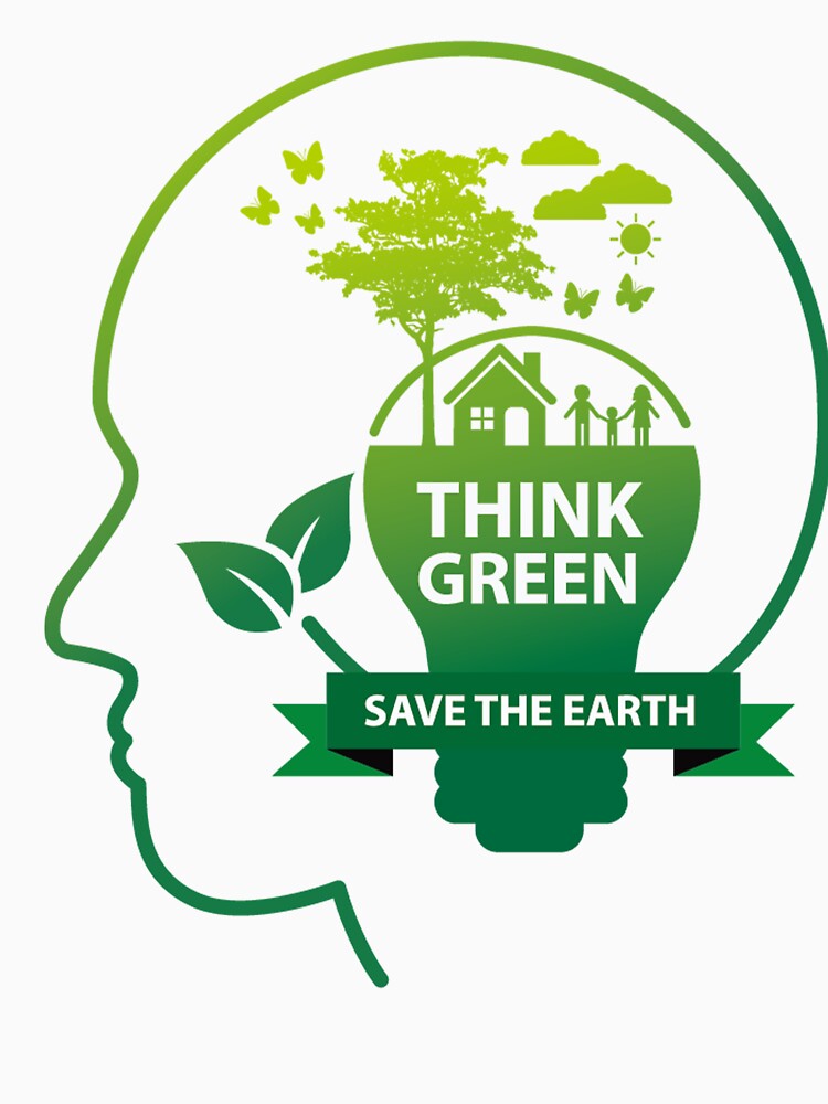 Think Green, Save the Earth - Eco-Mindfulness Art for Planet Advocacy by Black_Art