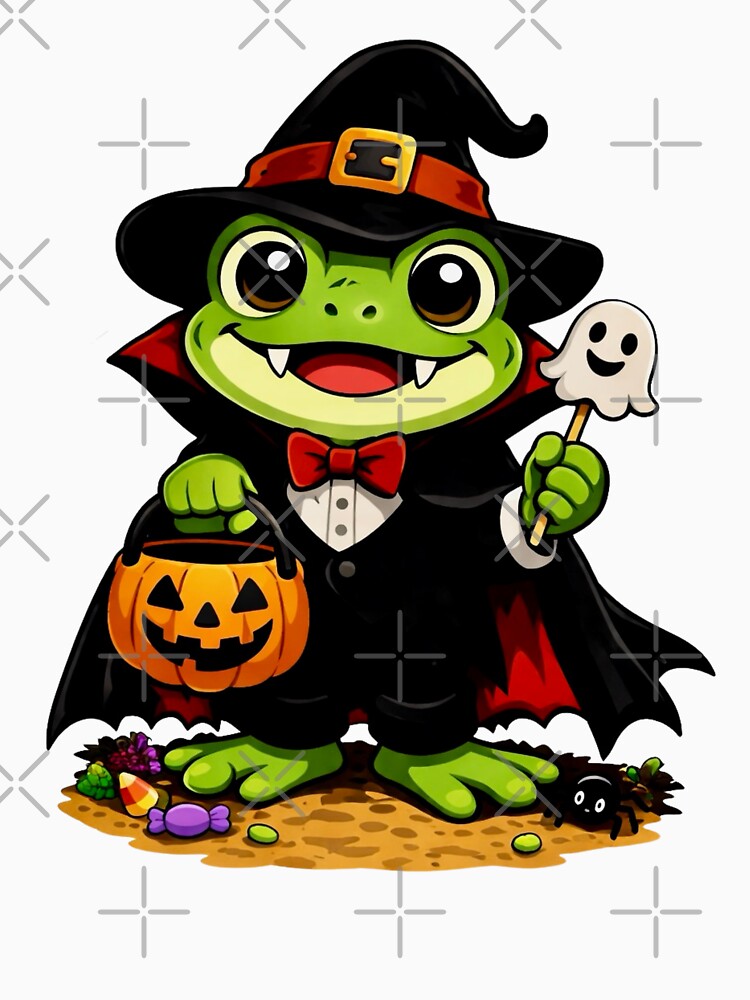 Cute Halloween Vampire Frog, Trick Or Treat by Myra365Art