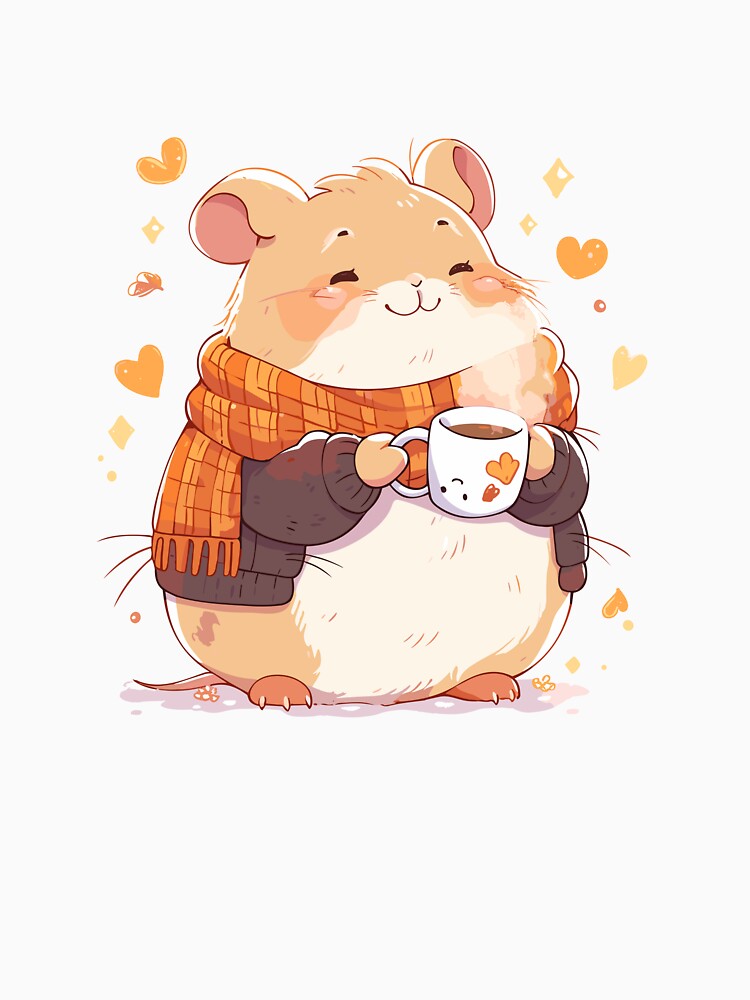 Fall Hamster with Hot Drink by KIBBYKO
