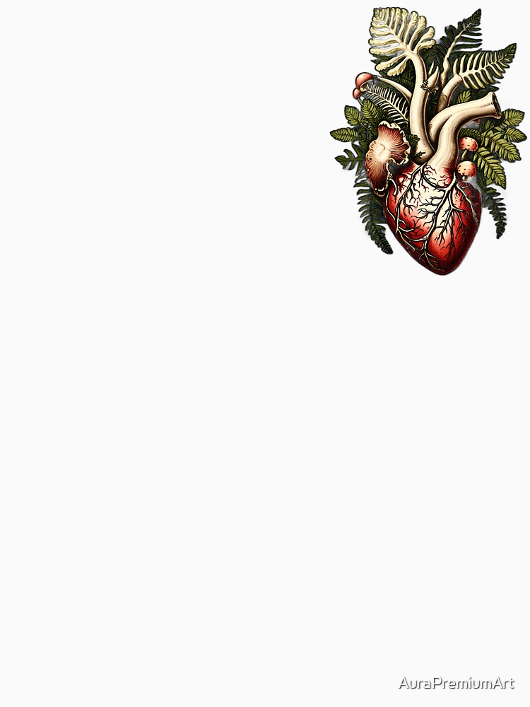 Anatomical Heart Mushroom Terrarium Dark Cottagecore by AuraPremiumArt