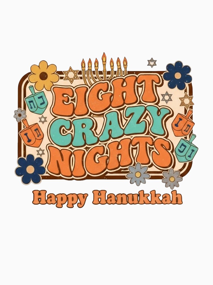 Retro Eight Crazy Nights Family Hanukkah  | Vintage Style Festival of Lights by Dezyra Clothing