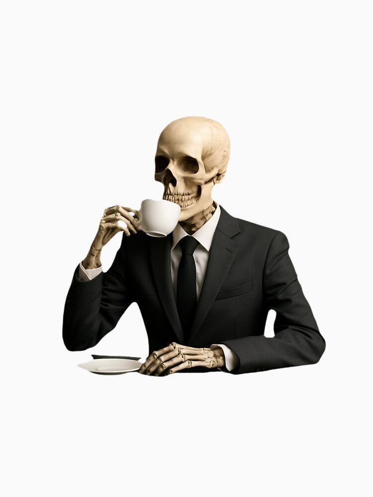 Skeleton Drinking Espresso by so01