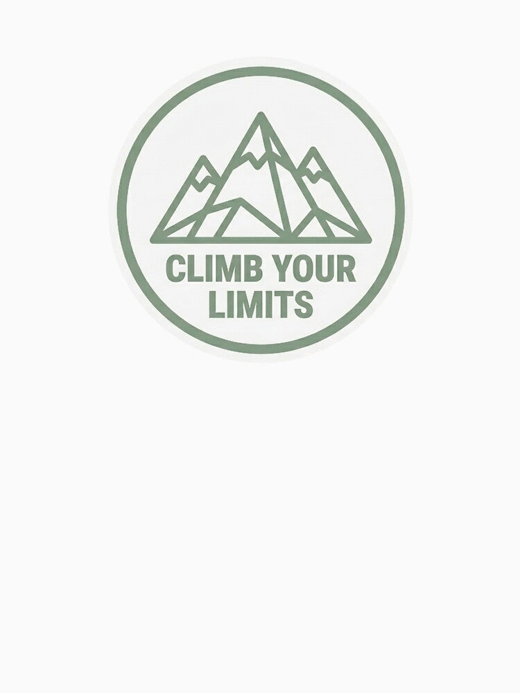 Climb Your Limits – Mountain Badge Sticker by asmaqa