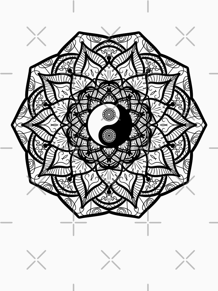 Geometric Yin Yang Mandala Symmetry YinYang Balance Meditation by AlwaysGrowing