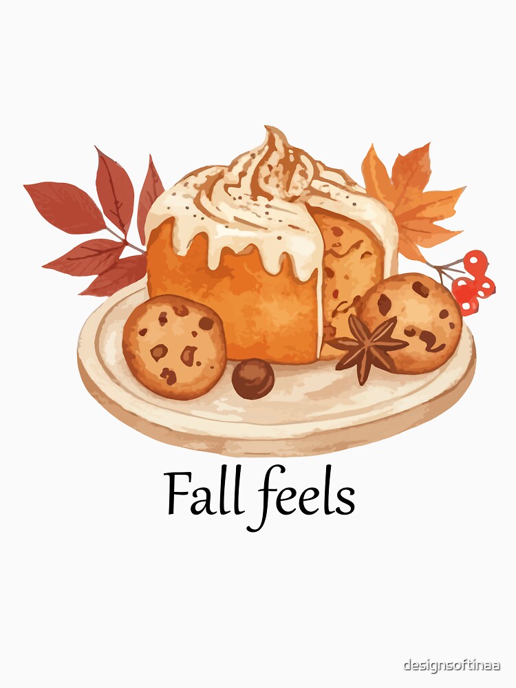 Copy of Fall Feels Cozy Autumn Cake Illustration on white by designsoftinaa