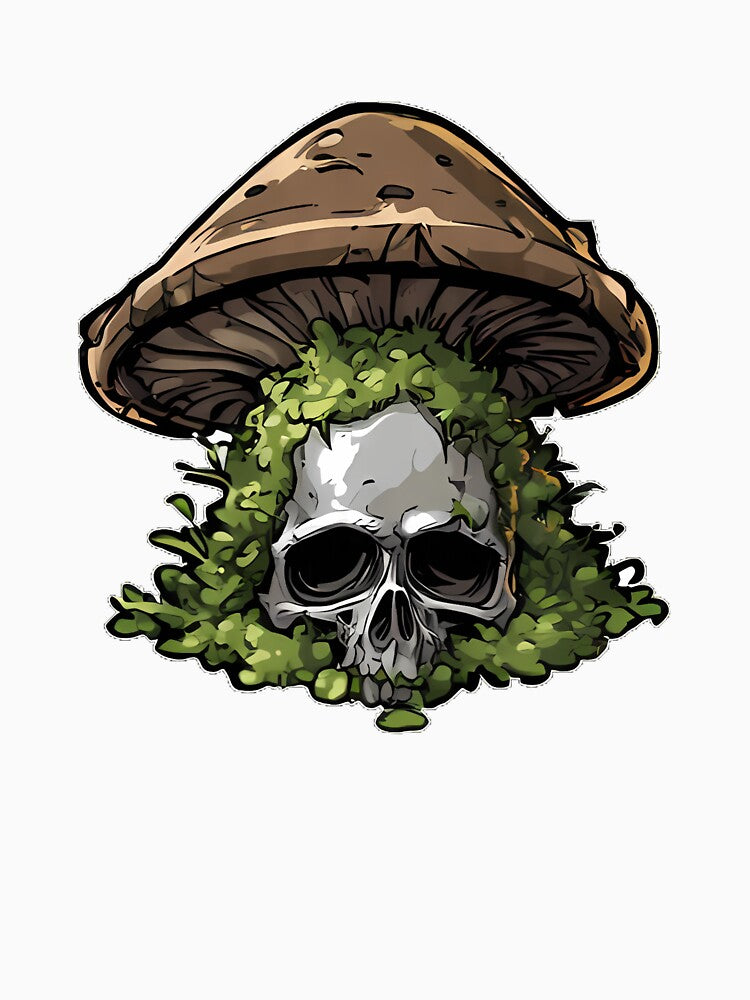 Decaying Mushroom Skull Nest by IllumeInk