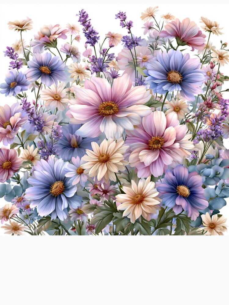 Delicate Wildflower Meadow Watercolor Pattern – Soft Lavender & Pink by NovaBitWalls