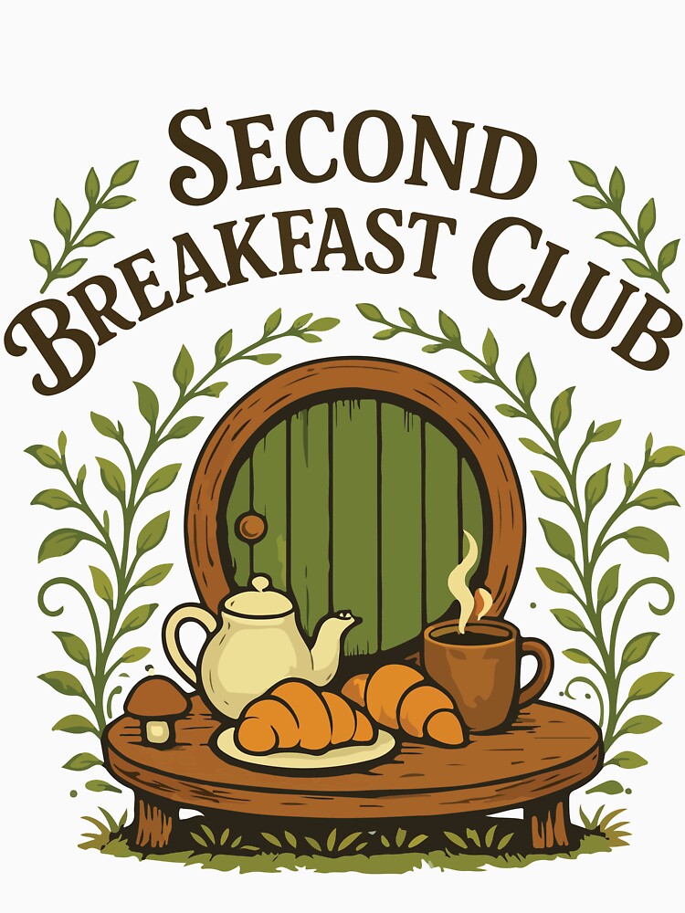 Second Breakfast Club Retro Cottagecore Brunch Bakery Lover Aesthetic Design by kiralynstration