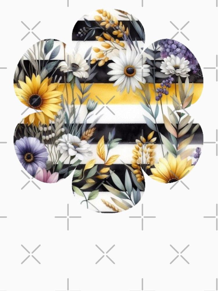 Striped Floral Harmony by LyssasMindArt