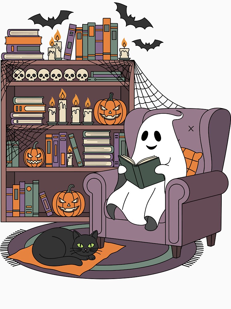 Cozy Halloween Ghost Reading Chair by arwenlavia