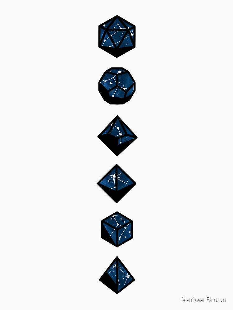 Dark Academia Dice Set: Stars by Marissa Brown