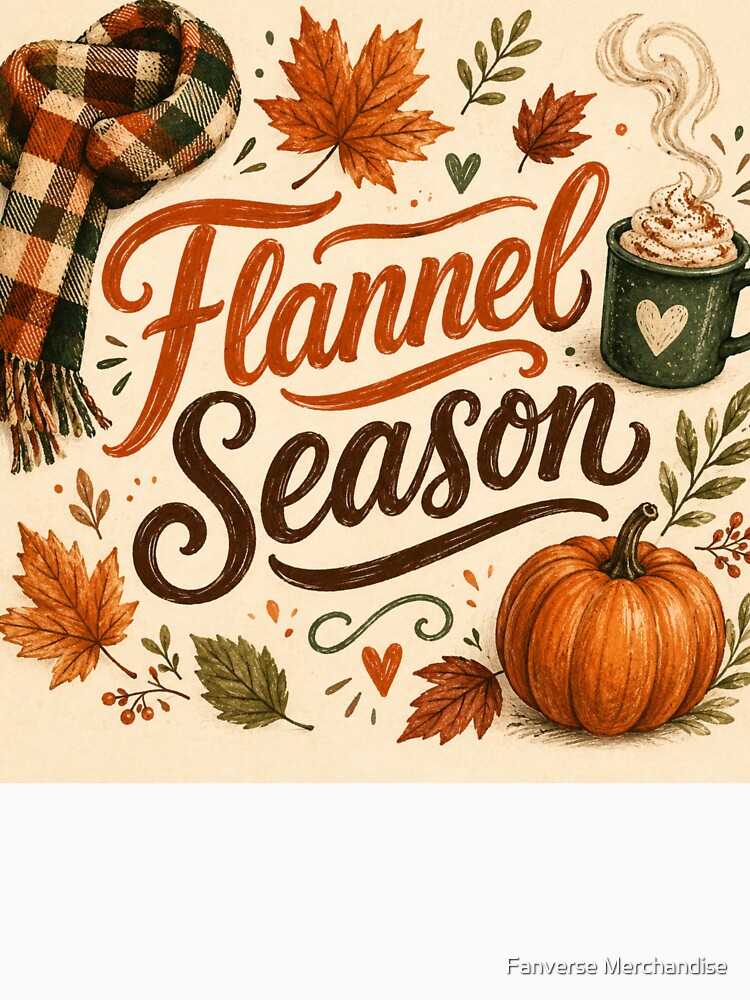 Flannel Season Cozy Fall Typography Autumn Design by Fanverse Merchandise