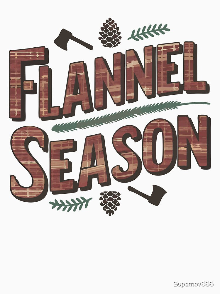 Sticker T-Shirt Design Trending: Flannel Season by ForeverPrintsOK