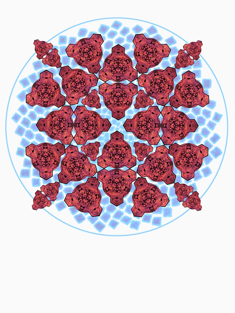 Red Sky Cube Mandala Cacophony & CircleVisions (B&P) by createVisions