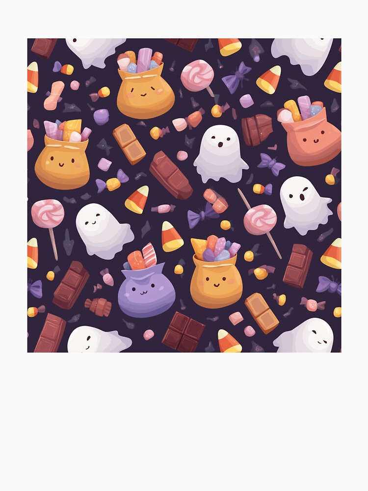 Cute Trick or Treat Candy Halloween Pattern by Kawaii Patterns | Chubby Animals & Cute Ghosts