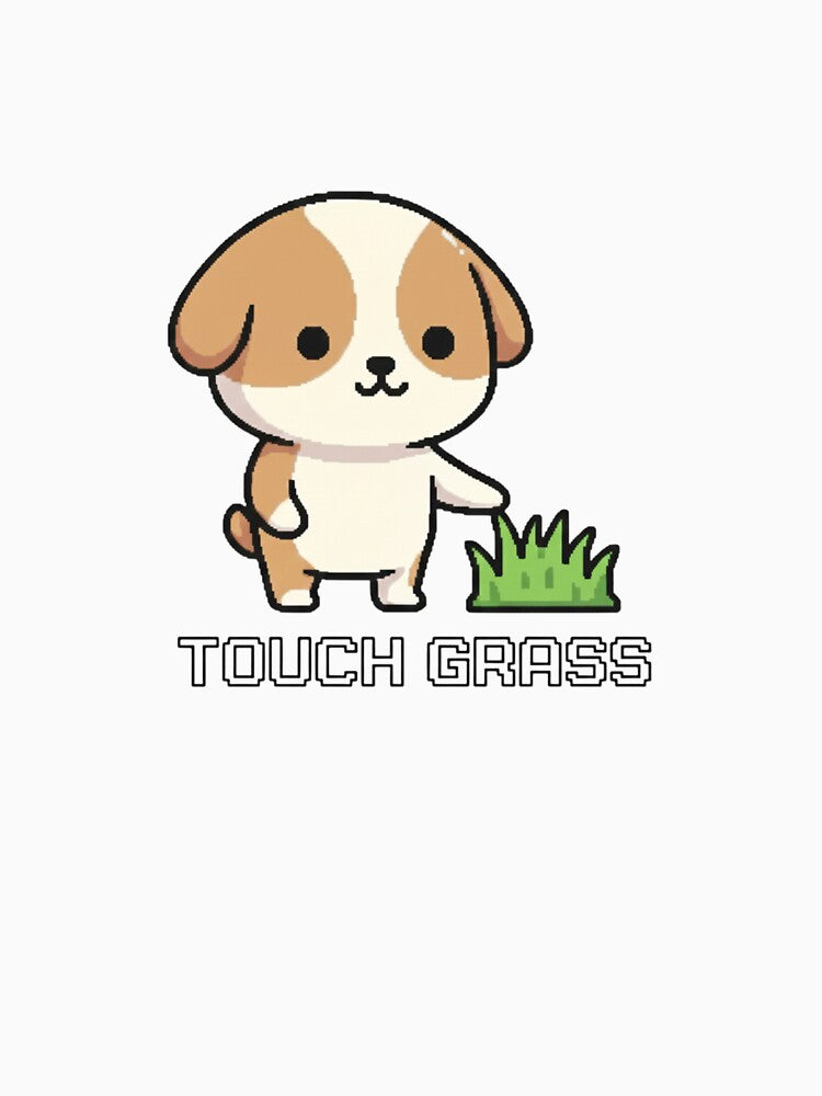 Touch Grass Cute Dog by TinyJoy Studio