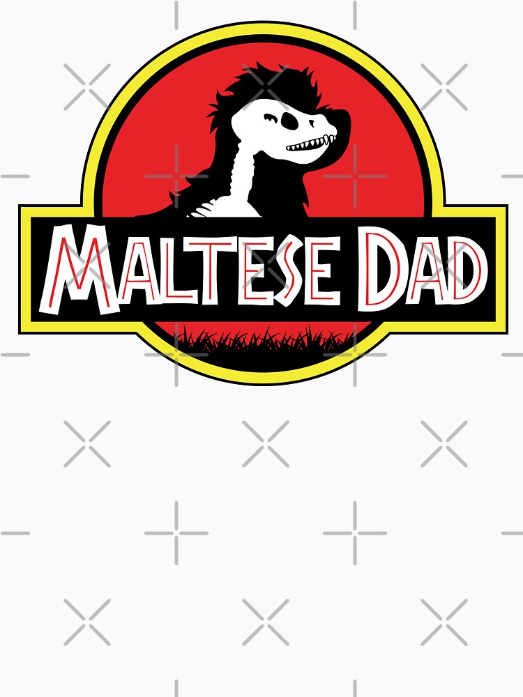 (For Bright Background) Jurassic Maltese Dad by More Cute Dogs
