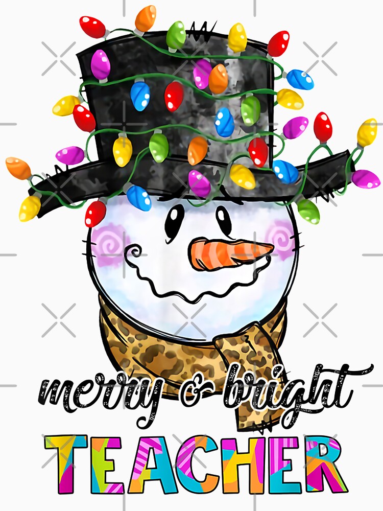 Merry And Bright Teacher Snowman Christmas Light Funny by hoangminhsang