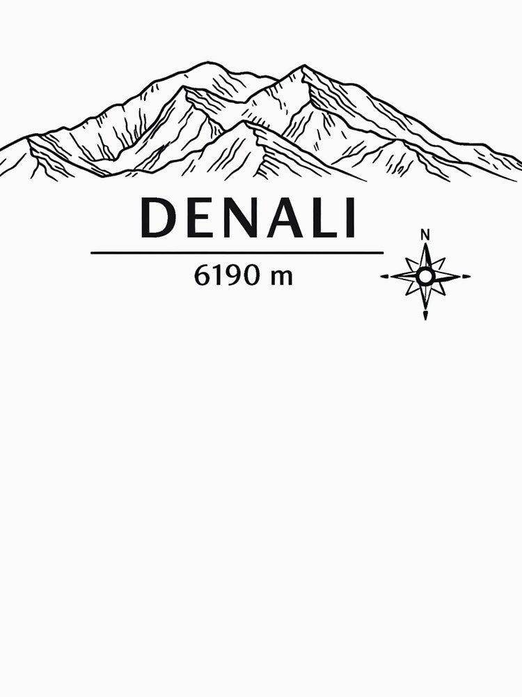 Seven Summits North America – Denali 6190 m Minimalist Line Art Design by Gabe1983