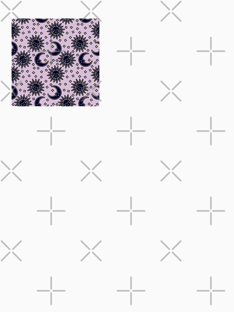 purple sun and moon celestial print by dottiedigitals