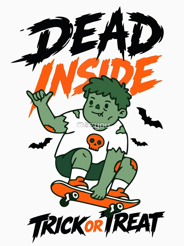 Green Zombie Cute Halloween Dead Inside by mazyoy