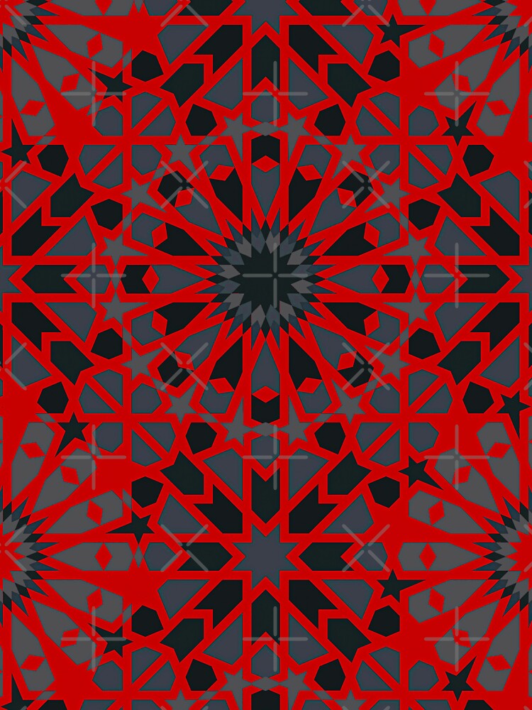 Royal Islamic Pattern in Harmonious Dark Red by Tarjiart