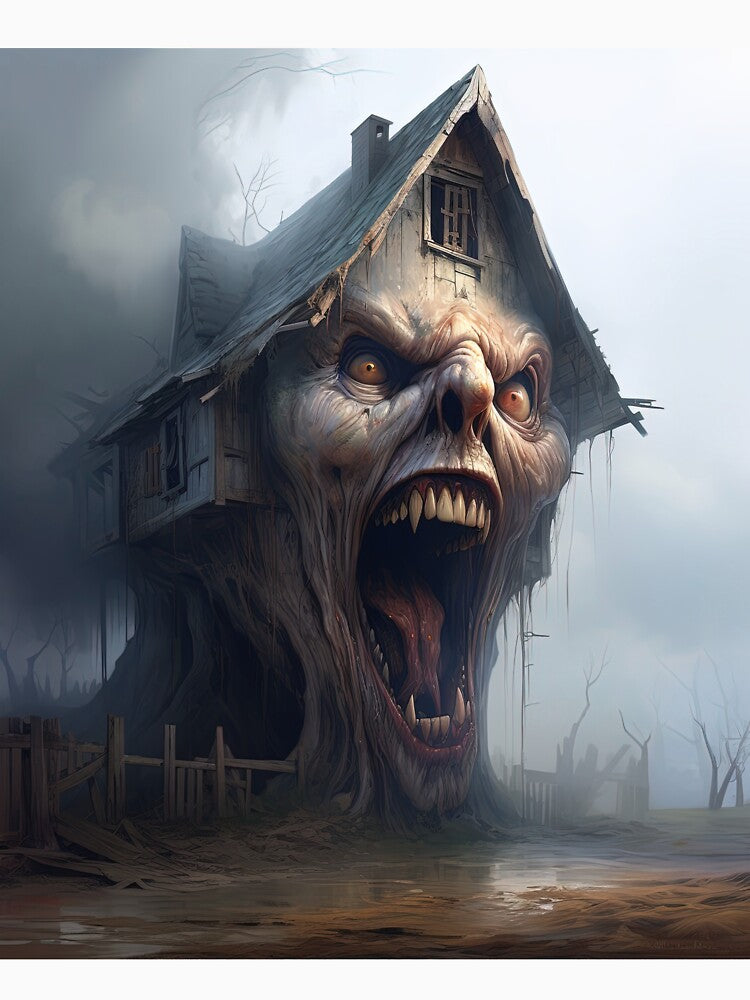 Phantasmal Dwelling: The Haunting Artistry of a Ghost House by FinesseFlux