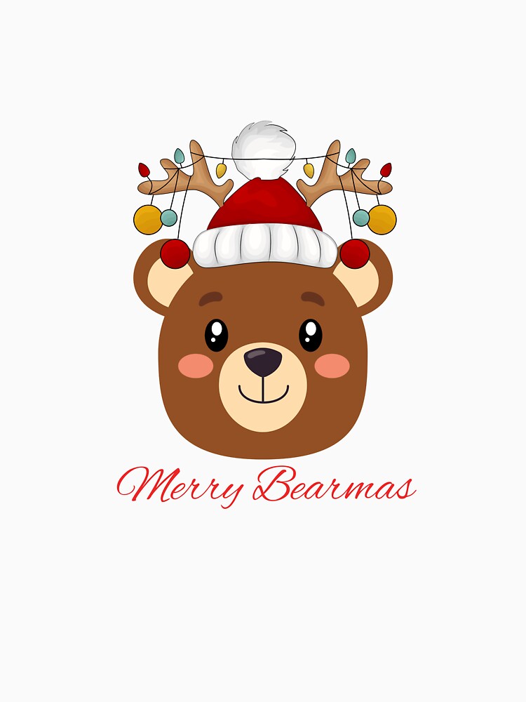 Merry Bearmas, Christmas humor, funny Christmas design, cute bear by SofikoDesigns