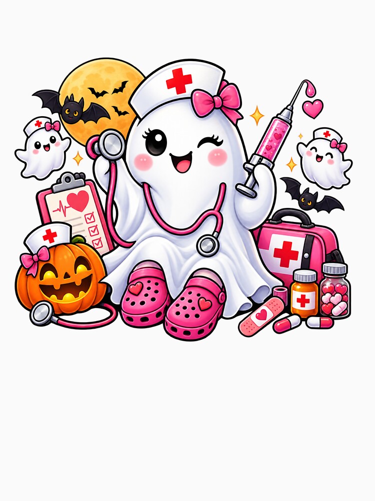 Cute Halloween Nurse Ghost Kawaii by Shopex10