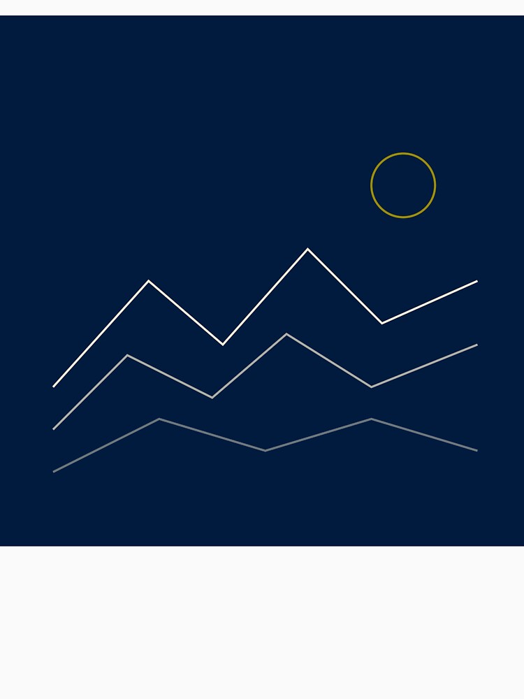 Mountain layers line art — minimalist abstract navy print by BalancedCoNL